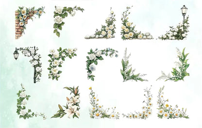 Fairy Tale Floral Border Die‑Cut PET Sticker