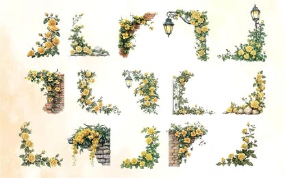 Fairy Tale Floral Border Die‑Cut PET Sticker