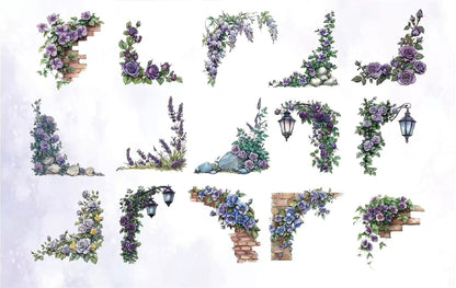Fairy Tale Floral Border Die‑Cut PET Sticker