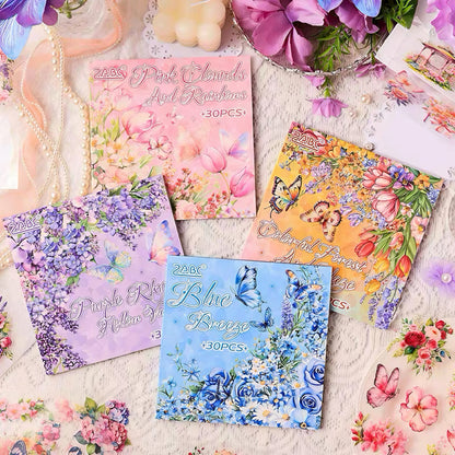 Floral & Butterfly PET Journal Sticker