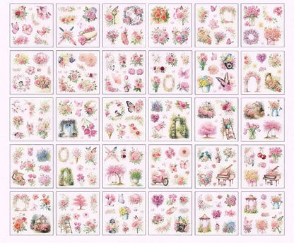 Floral & Butterfly PET Journal Sticker