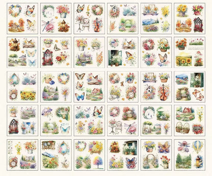 Floral & Butterfly PET Journal Sticker