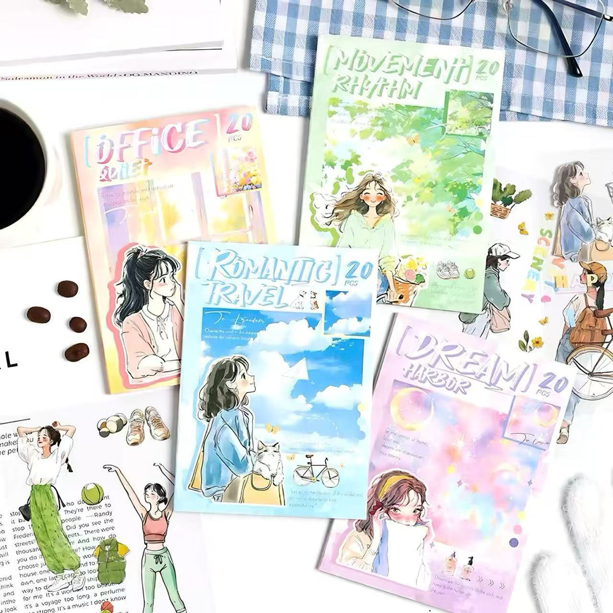 Casual Lifestyle Figure PET Journal Stickers