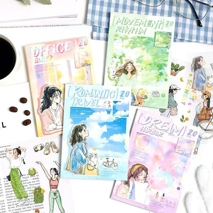 Casual Lifestyle Figure PET Journal Stickers