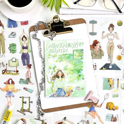 Casual Lifestyle Figure PET Journal Stickers