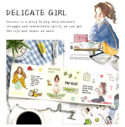 Casual Lifestyle Figure PET Journal Stickers