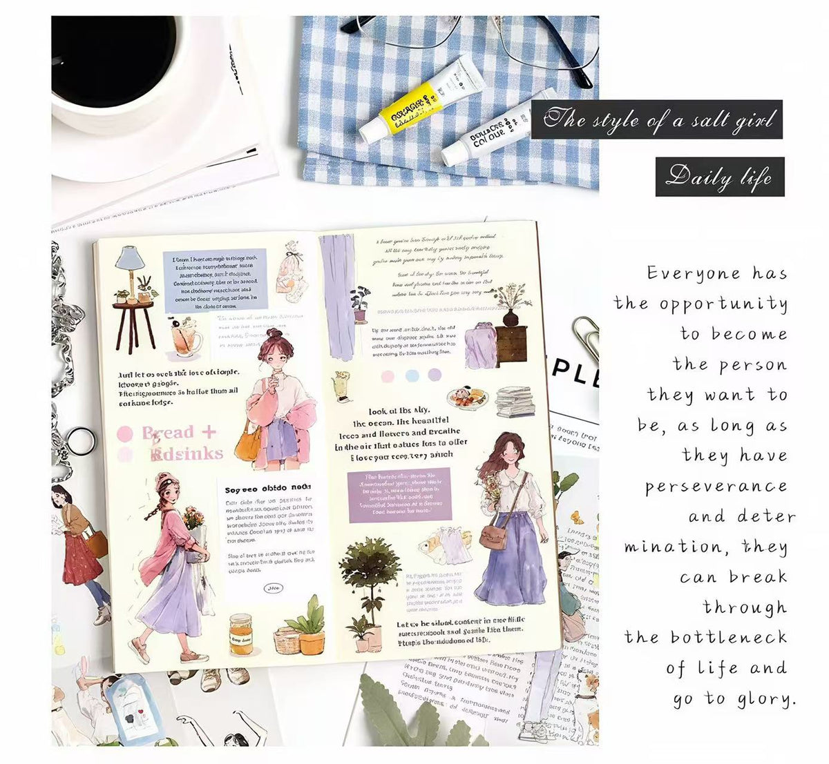 Casual Lifestyle Figure PET Journal Stickers