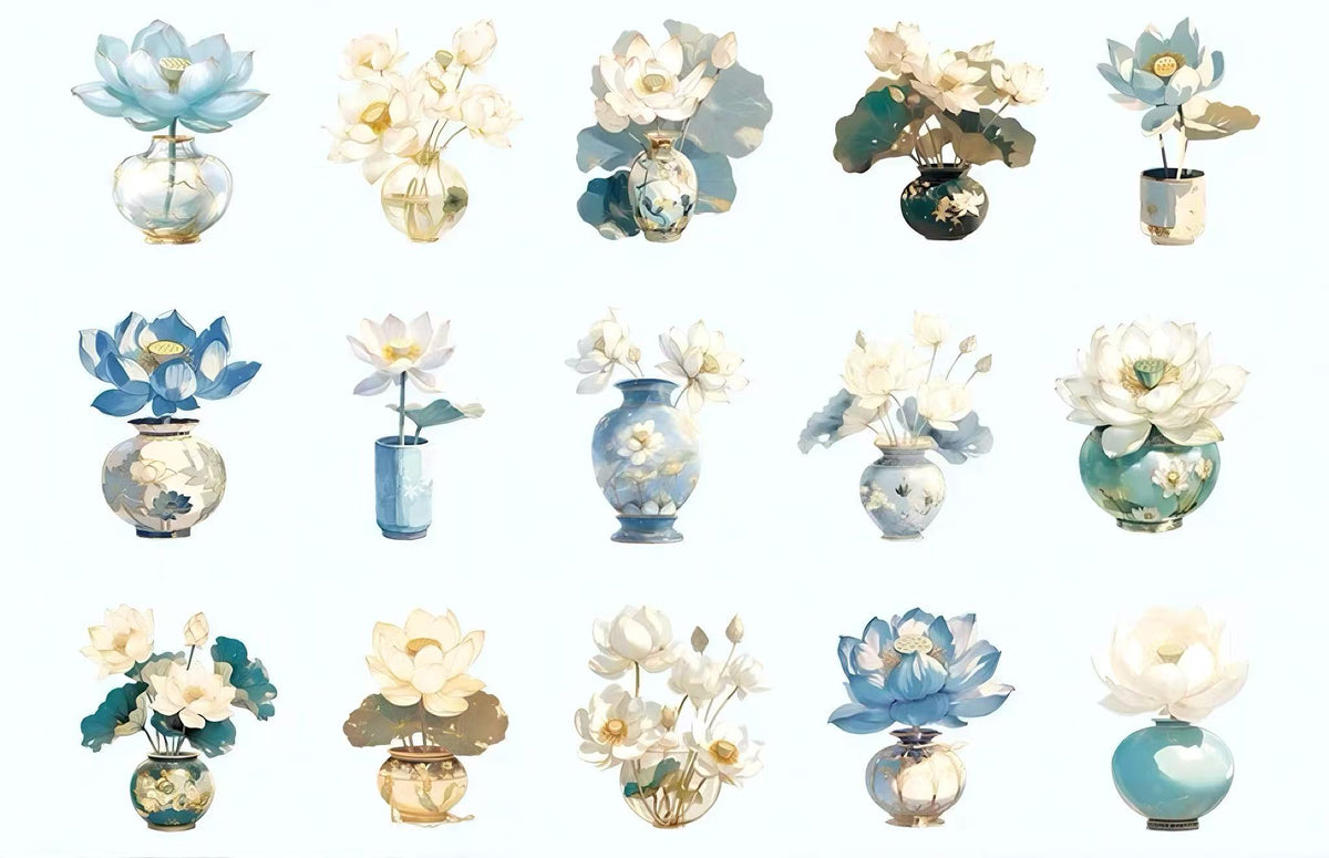 Floral in Glass Bottle PET Journal Sticker