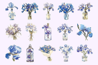Floral in Glass Bottle PET Journal Sticker