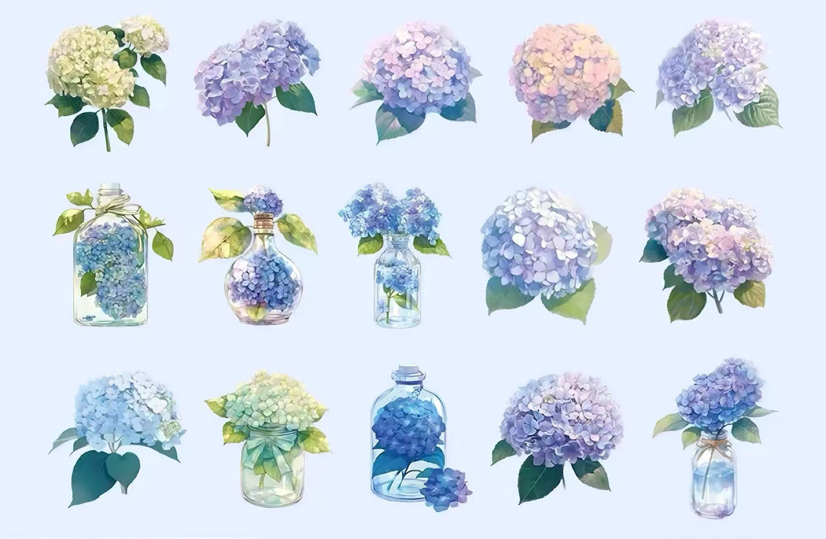 Floral in Glass Bottle PET Journal Sticker