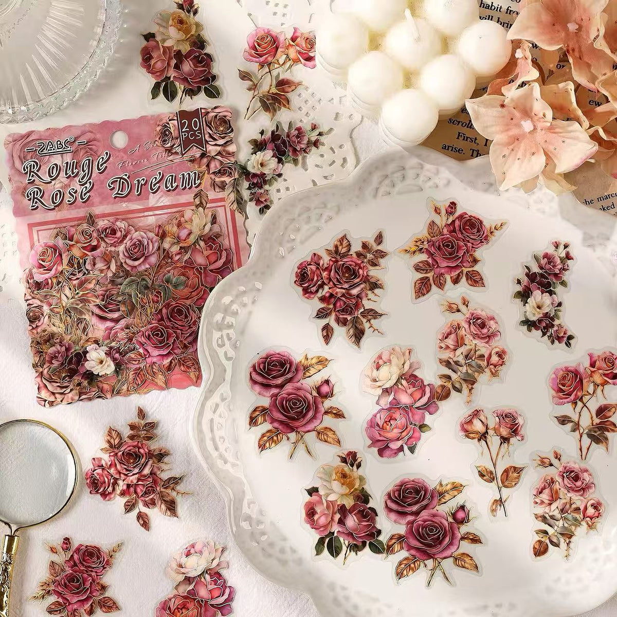 Soft Tone Floral Bouquet PET Sticker