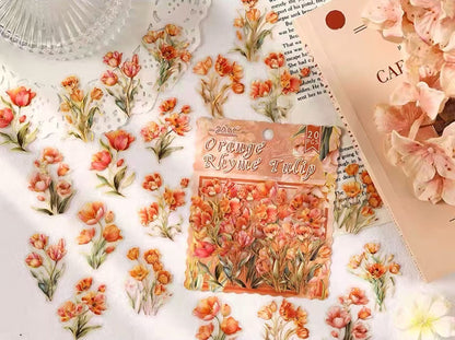 Soft Tone Floral Bouquet PET Sticker