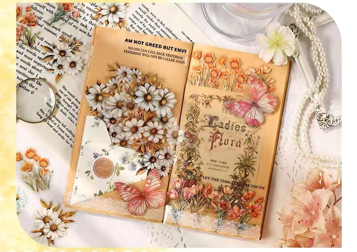 Soft Tone Floral Bouquet PET Sticker