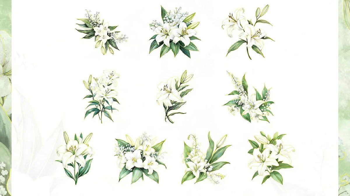 Soft Tone Floral Bouquet PET Sticker