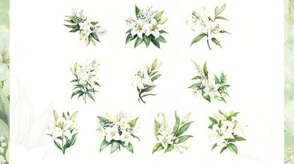 Soft Tone Floral Bouquet PET Sticker