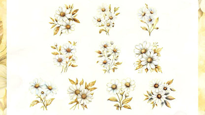 Soft Tone Floral Bouquet PET Sticker