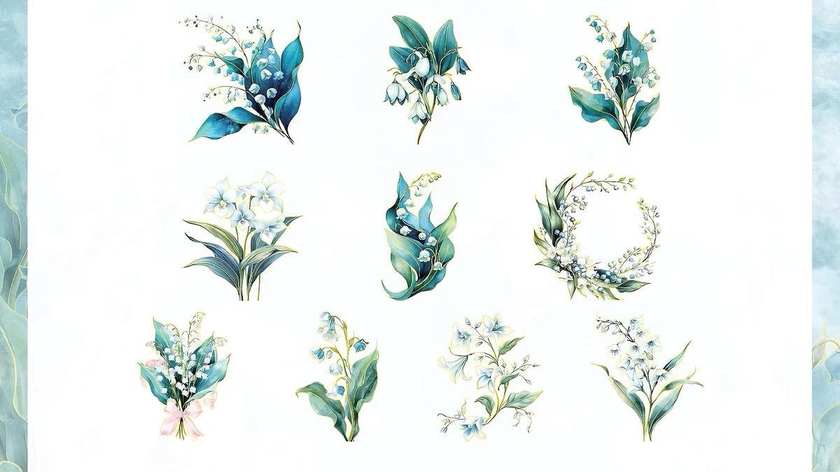 Soft Tone Floral Bouquet PET Sticker