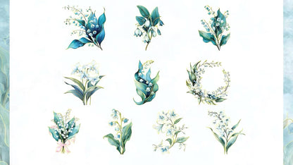 Soft Tone Floral Bouquet PET Sticker