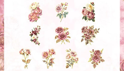 Soft Tone Floral Bouquet PET Sticker
