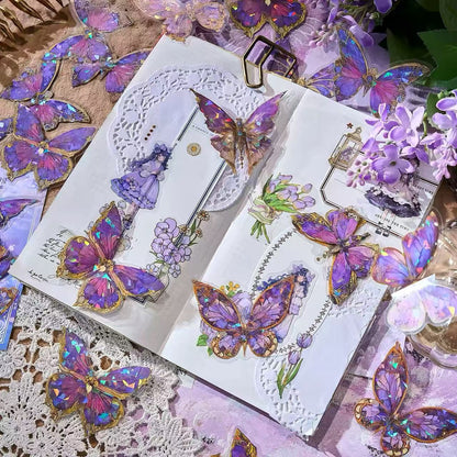 Multi-color Gem Butterfly PET Journaling Sticker