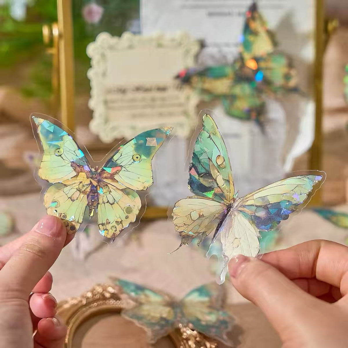 Multi-color Gem Butterfly PET Journaling Sticker