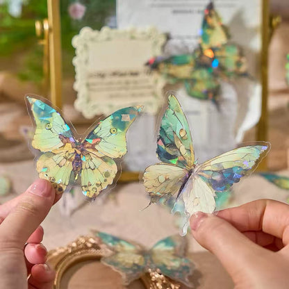 Multi-color Gem Butterfly PET Journaling Sticker
