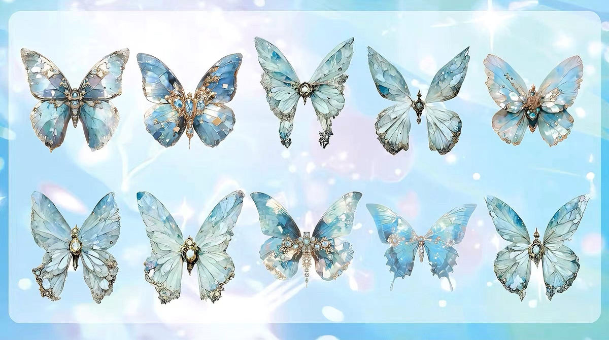 Multi-color Gem Butterfly PET Journaling Sticker