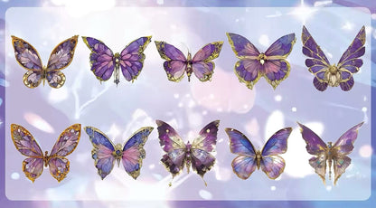 Multi-color Gem Butterfly PET Journaling Sticker