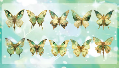 Multi-color Gem Butterfly PET Journaling Sticker
