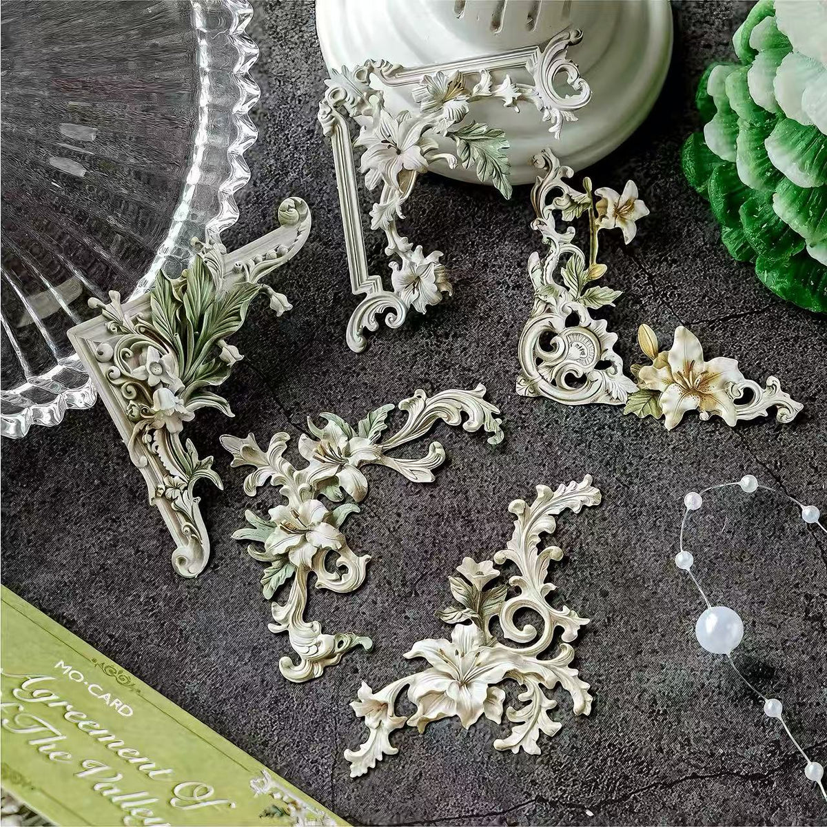 3D Relief Floral Border Scrapbook Sticker