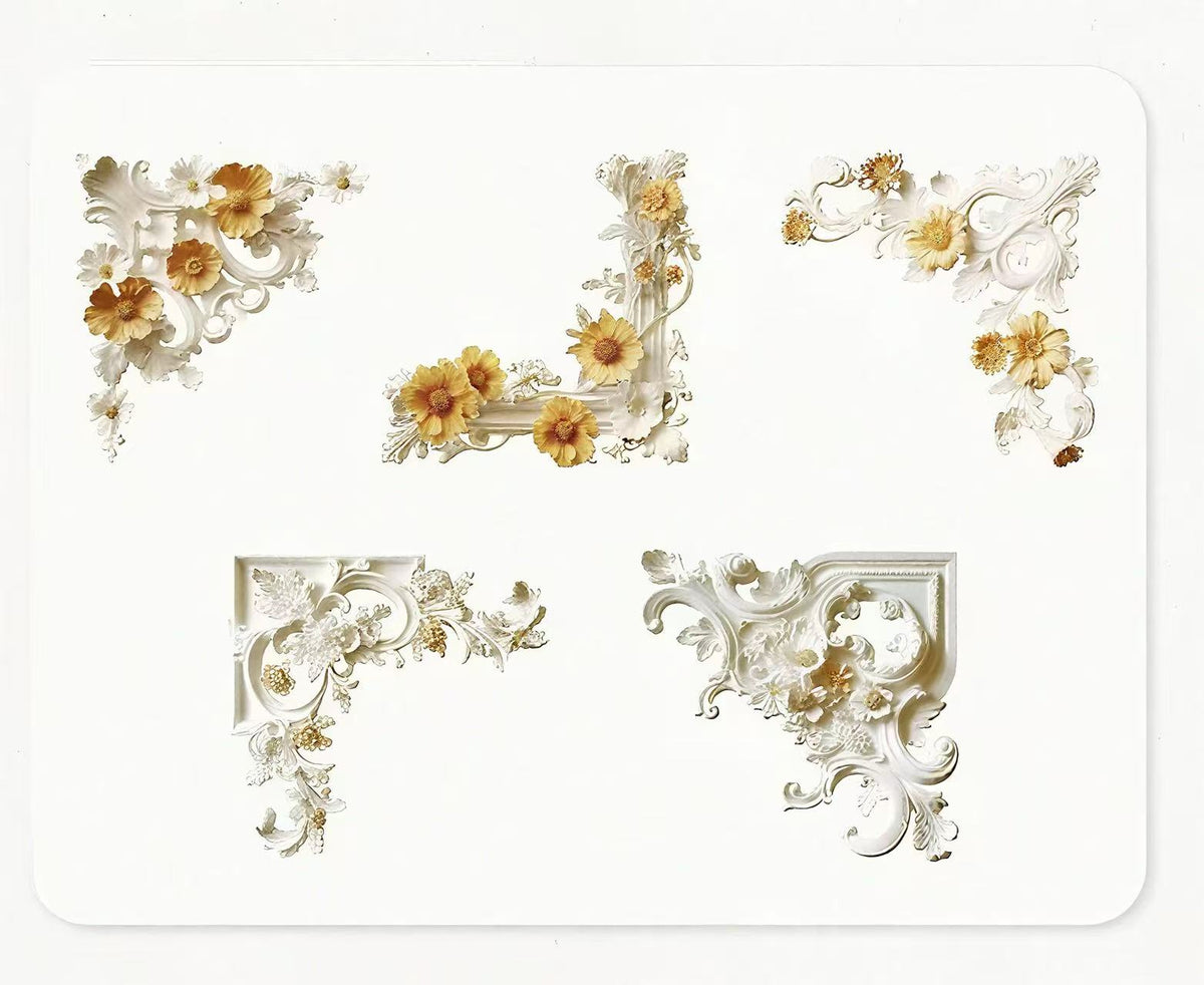 3D Relief Floral Border Scrapbook Sticker