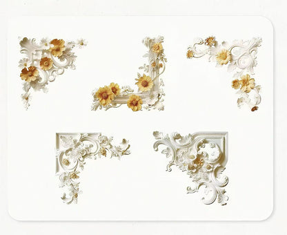 3D Relief Floral Border Scrapbook Sticker