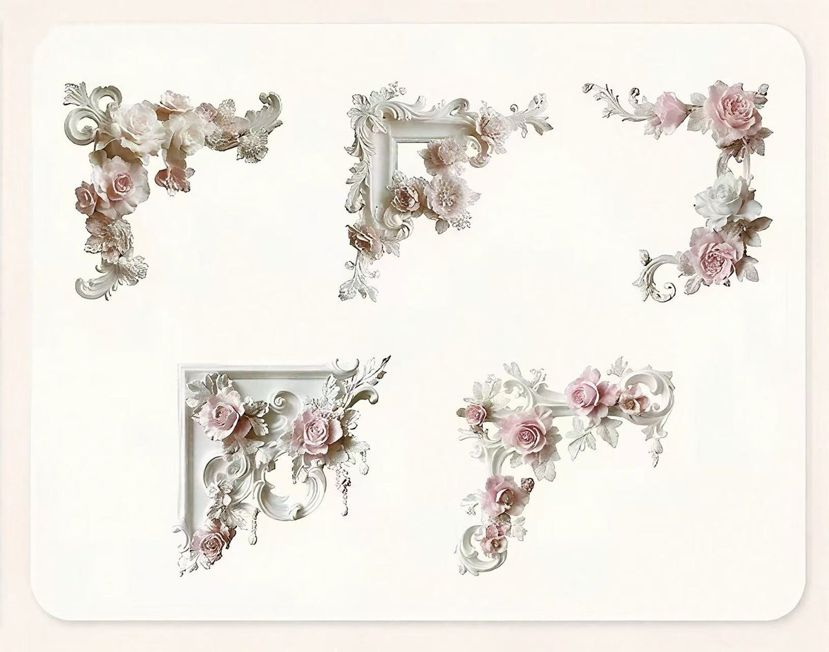 3D Relief Floral Border Scrapbook Sticker