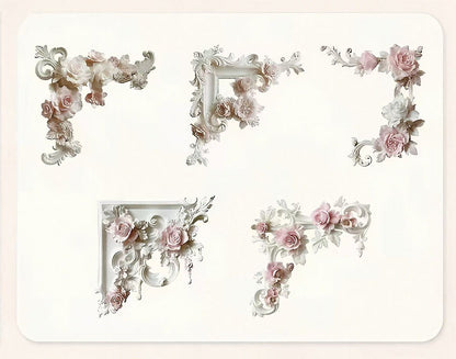 3D Relief Floral Border Scrapbook Sticker