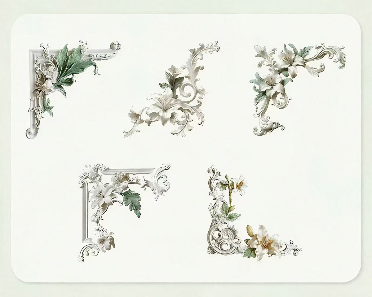 3D Relief Floral Border Scrapbook Sticker