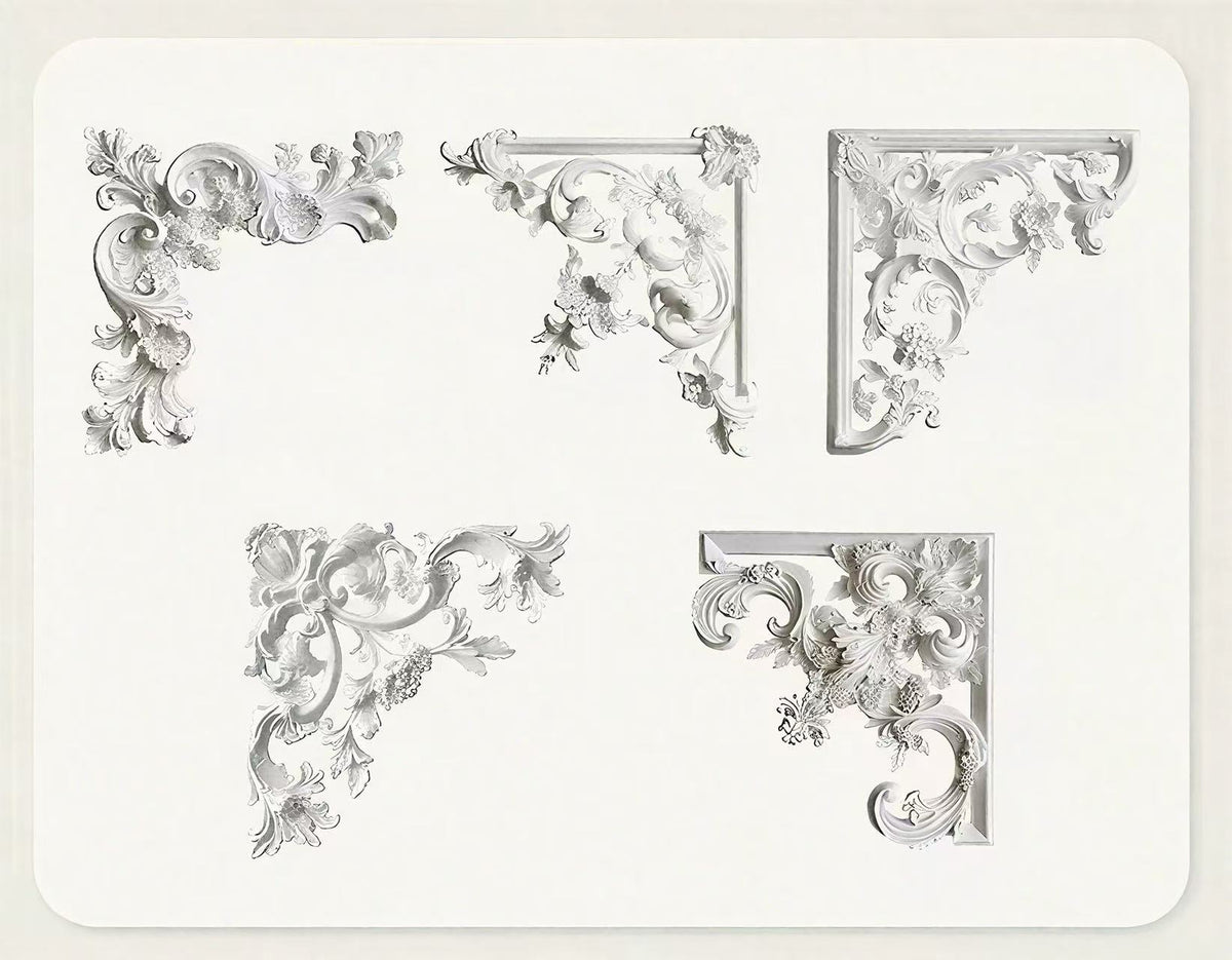 3D Relief Floral Border Scrapbook Sticker