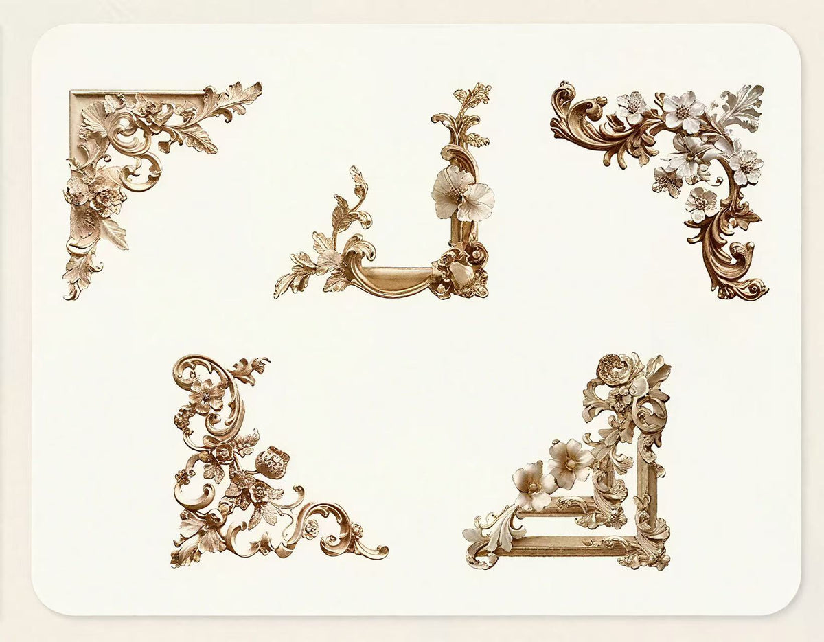 3D Relief Floral Border Scrapbook Sticker