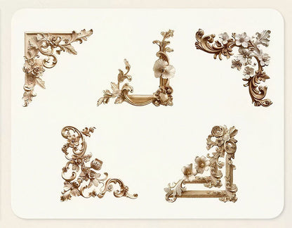 3D Relief Floral Border Scrapbook Sticker