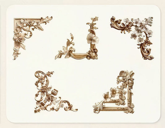 3D Relief Floral Border Scrapbook Sticker
