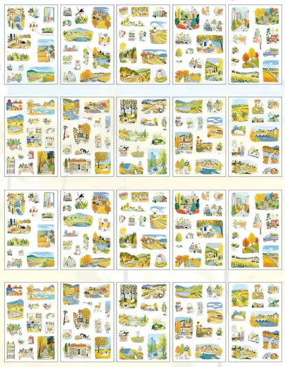 Seasonal Scenery PET & Washi Journal Sticker