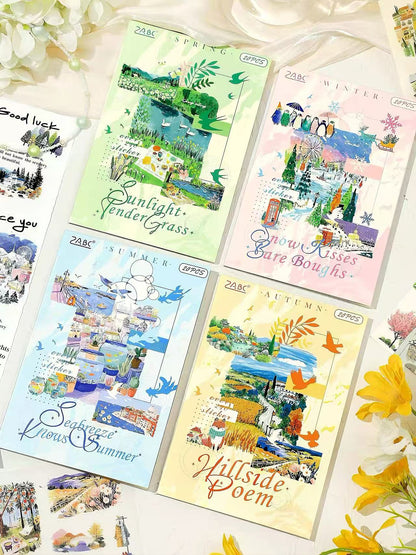 4 Seasons Travel Landscape Die Cut Sticker