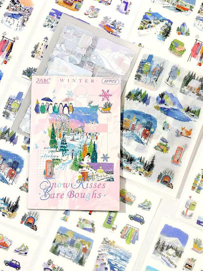 4 Seasons Travel Landscape Die Cut Sticker