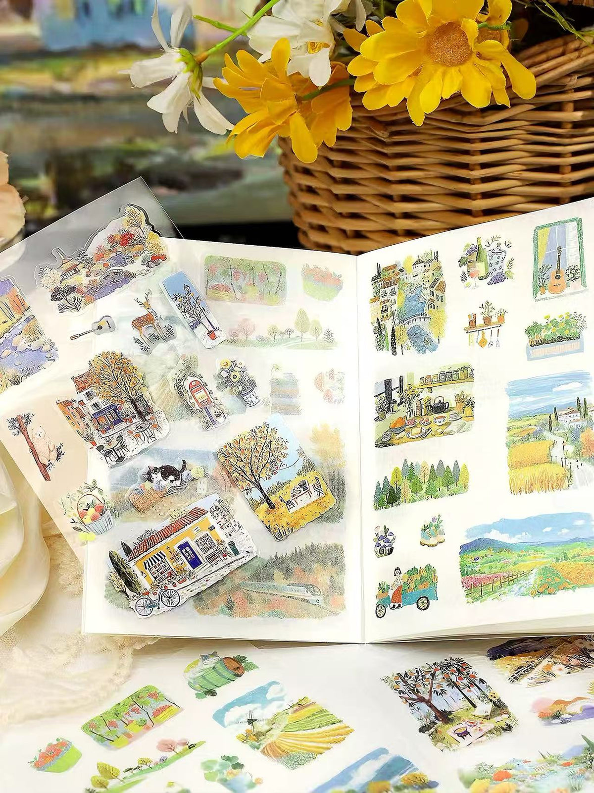 4 Seasons Travel Landscape Die Cut Sticker