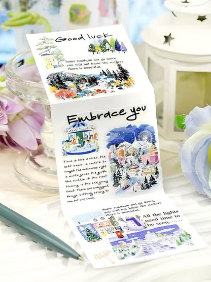 4 Seasons Travel Landscape Die Cut Sticker