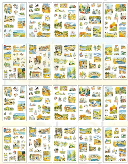 4 Seasons Travel Landscape Die Cut Sticker