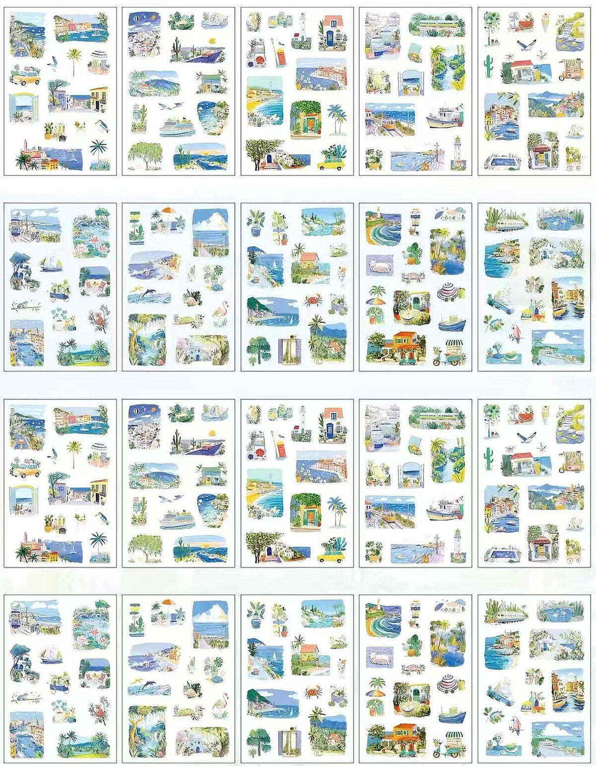 4 Seasons Travel Landscape Die Cut Sticker