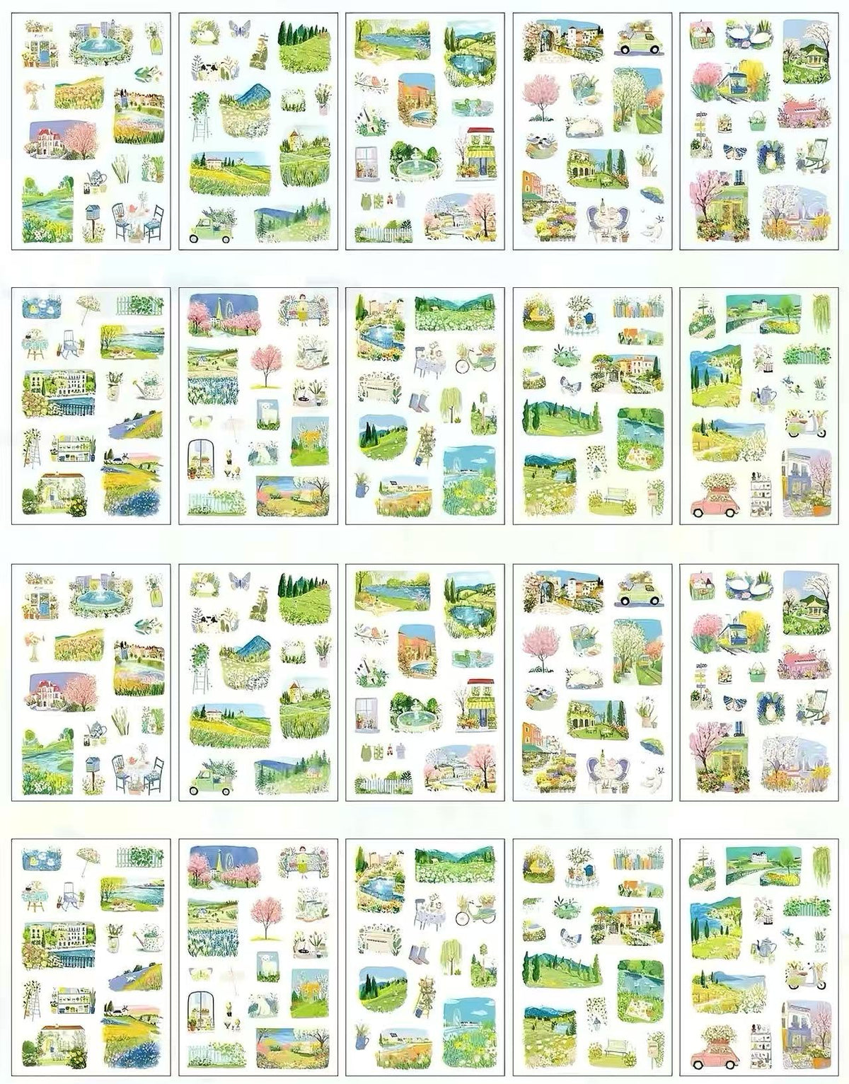 4 Seasons Travel Landscape Die Cut Sticker