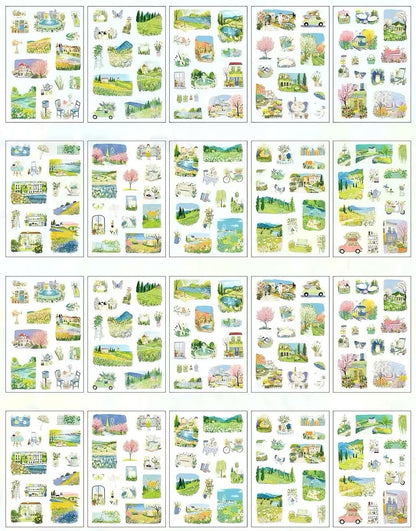 4 Seasons Travel Landscape Die Cut Sticker