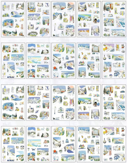 4 Seasons Travel Landscape Die Cut Sticker