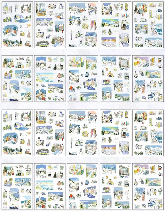 4 Seasons Travel Landscape Die Cut Sticker